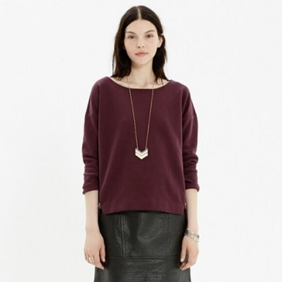 Madewell Canal Zip Top Purple Burgundy - Picture 1 of 9